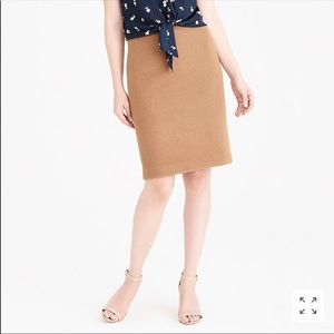 J Crew wool camel pencil skirt